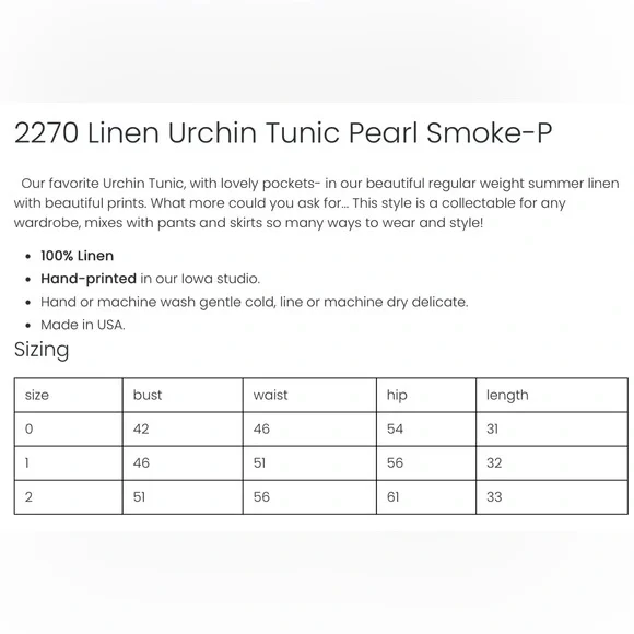 Blue Fish Linen Urchin Tunic in Pearl Smoke - Picture 5 of 6